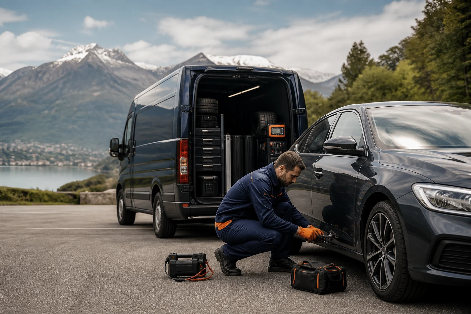 Dépanneur automobile intervenant sur place à Annecy